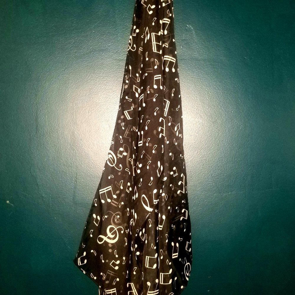 CHIFFON Music Note Tissue Scarf